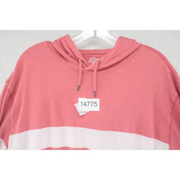 J Crew Hoodie Women's Large Red and White Striped Pullover Knit Top Beachy - Picture 7 of 7